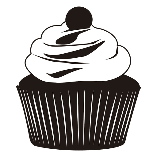 512x512 Silhouette Of Cupcake Illustration