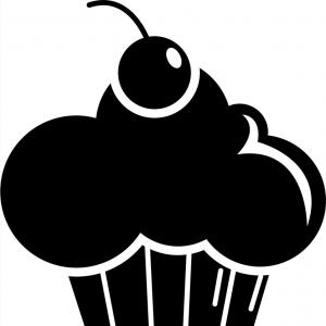 300x300 Vector Sweet Cupcakes Pattern Black Silhouette Hoodamathrun