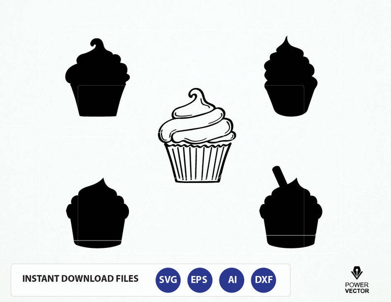 794x614 Cupcake Cupcake Silhouette Cupcake Cut Etsy