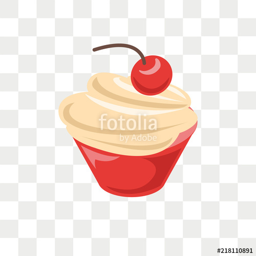 500x500 Cupcake Vector Icon Isolated On Transparent Background, Cupcake