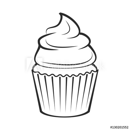 500x500 Cupcake Vector Illustration Isolated On White