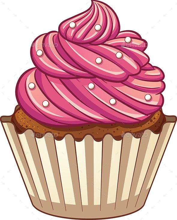 590x733 Cartoon Cupcake Vector Clip Art Illustration With Simple