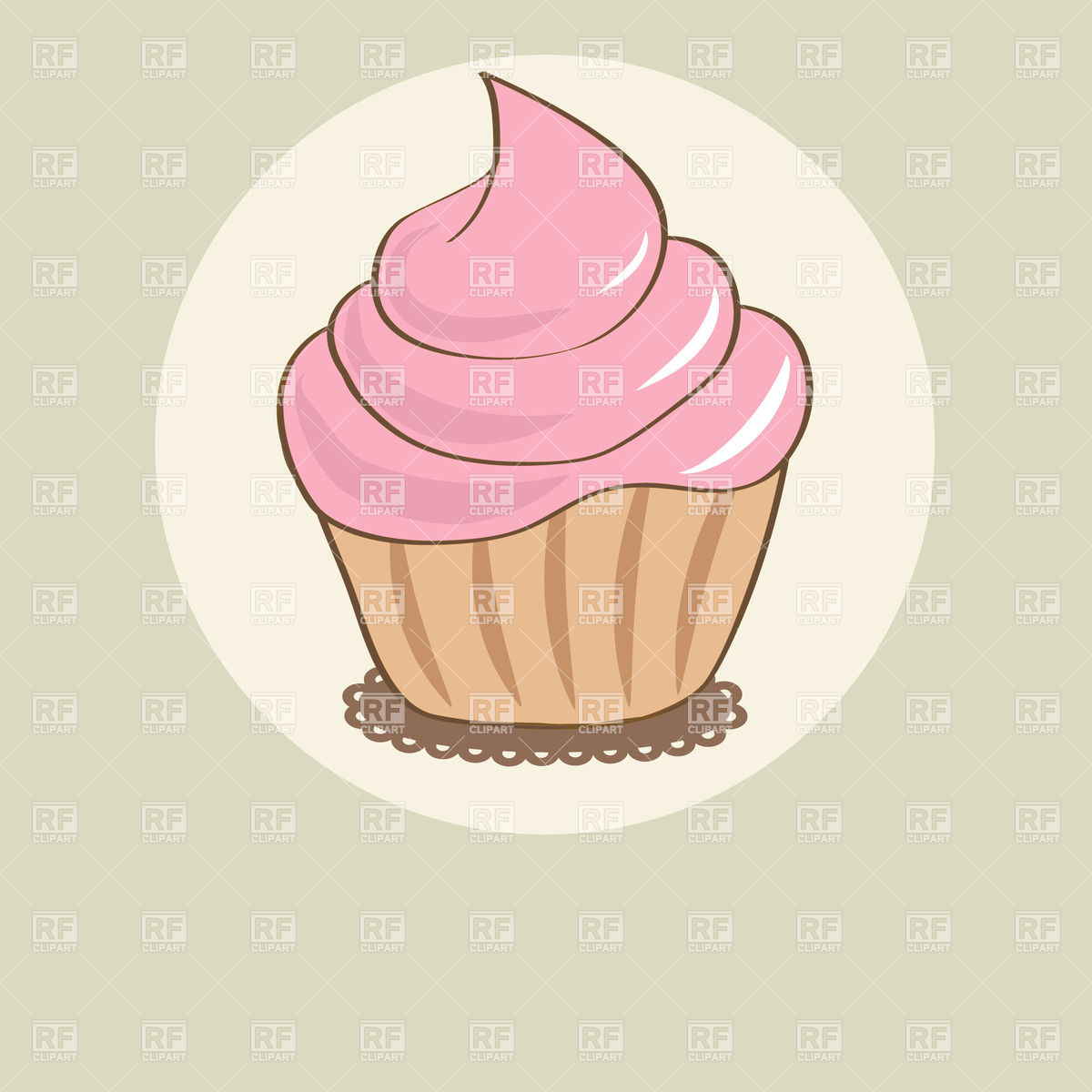 1200x1200 Cartoon Isolated Cupcake Vector Image Of Food And Beverages