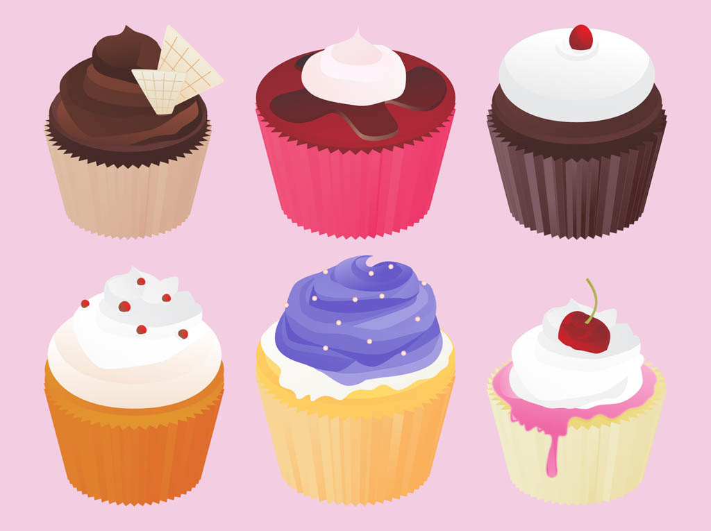 1024x765 Cupcakes Vector Vector Art Graphics