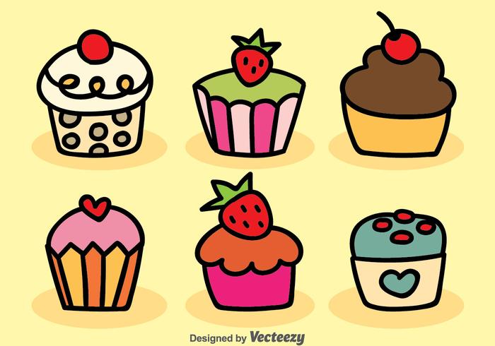 700x490 Cartoon Cupcake Vector