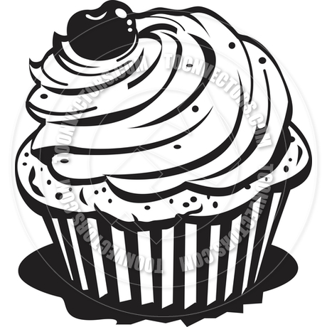 460x460 Black And White Cupcake Vector Art Images