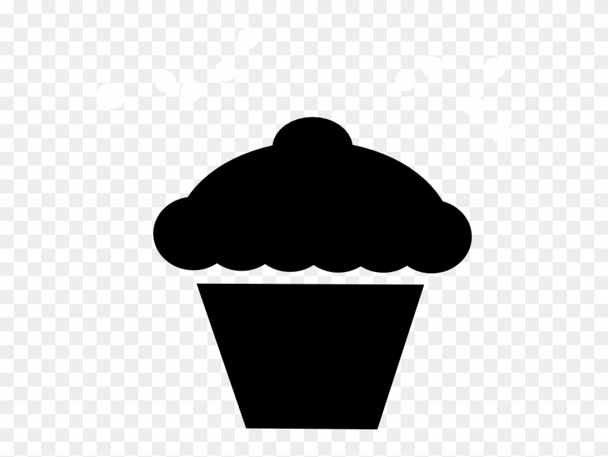 880x662 Polka Dot Cupcake Black Clip Art