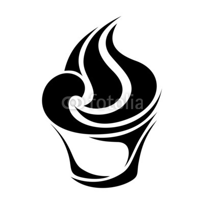 400x400 Black Silhouette Of Cupcake Vector Illustration White Background