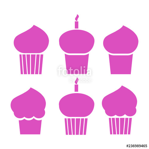 500x500 Cupcake Vector Icons Dessert Cupcake Baking Signs Stock Image