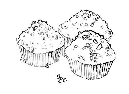 450x328 Cupcake Vector Illustration Cupcake Sketch Art Royalty Free