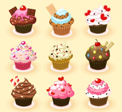 425x390 Delicious Cupcakes Vector Free Vectors Ui Download