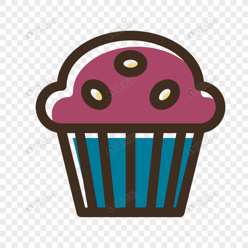 860x860 Cartoon Birthday Chocolate Cupcake Vector Icon Graphics Png