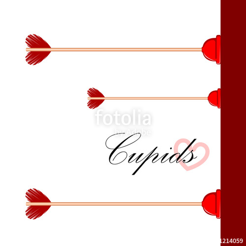 500x500 Cupid Arrows Stuck On A Wall Valentine Day Vector Illustration