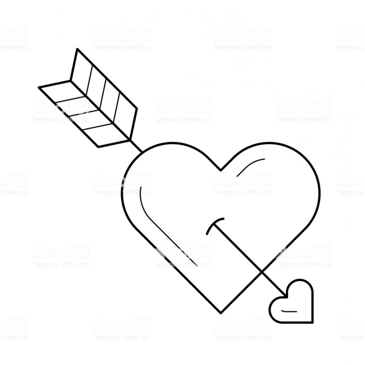 1228x1228 Love Heart With Cupid Arrow Vector Line Icon Gm Geekchicpro