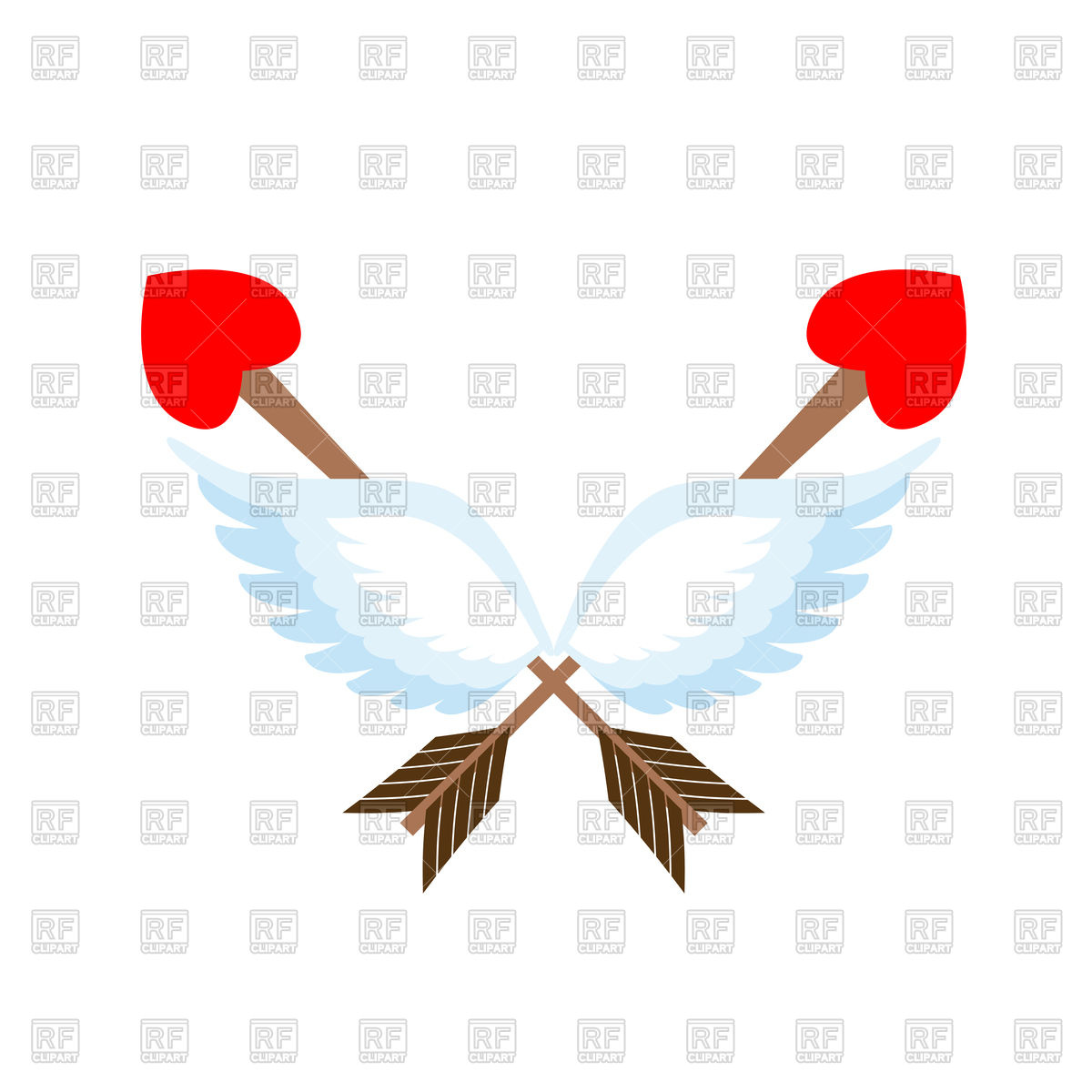 1200x1200 Valentine's Day Emblem Cupid Arrows Vector Image Of Holiday