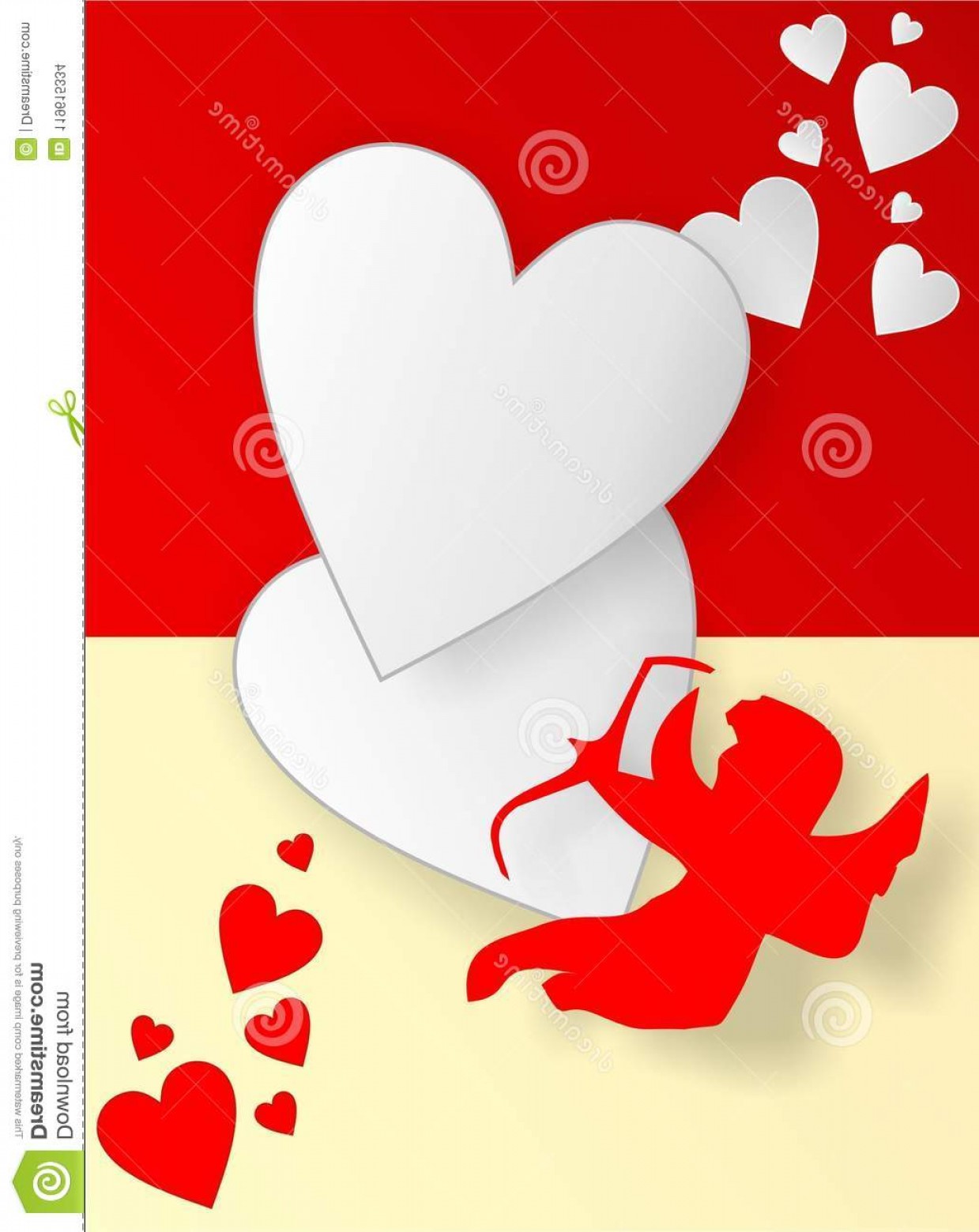 1239x1560 Vector Background Two Loving Hearts Love Cupid Arrows Valentine
