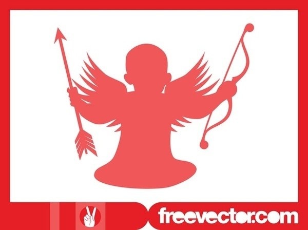 600x448 Cupid Silhouette Free Vector