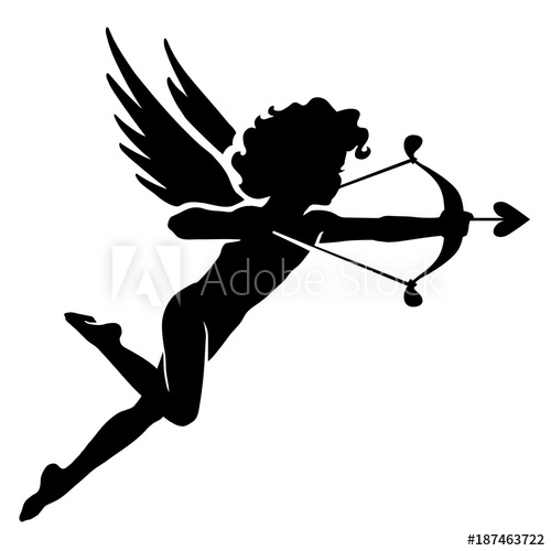 500x500 Cupid Silhouette Vector