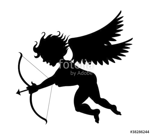 Cupid Silhouette Vector at Vectorified.com | Collection of Cupid ...