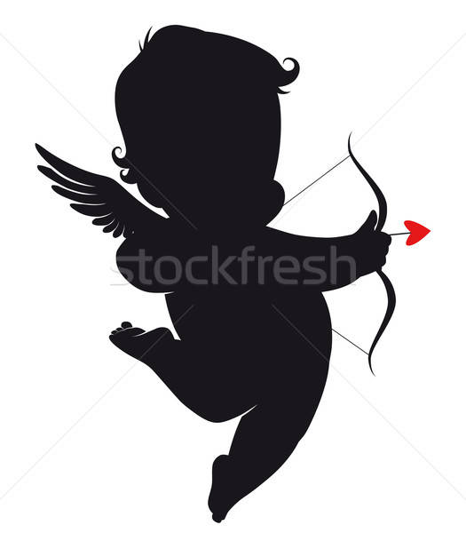 525x600 Cupid Silhouette Vector Illustration Carbouval