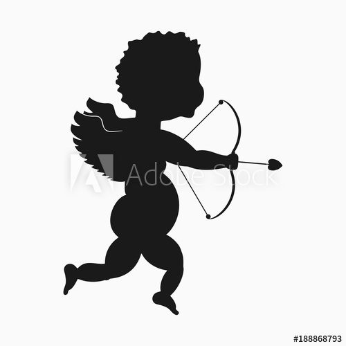 500x500 Cupid Silhouette Symbol Of The Valentine's Day Vector