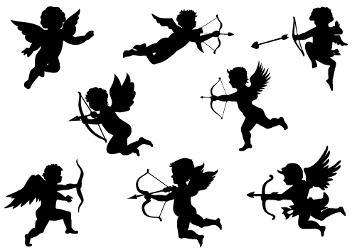 502x352 Download Cupid Vector Clipart Cupid Clip Art Silhouette,drawing