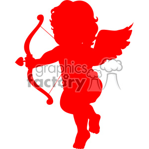 300x300 Red Vector Cupid Silhouette Clipart Royalty Free Gif