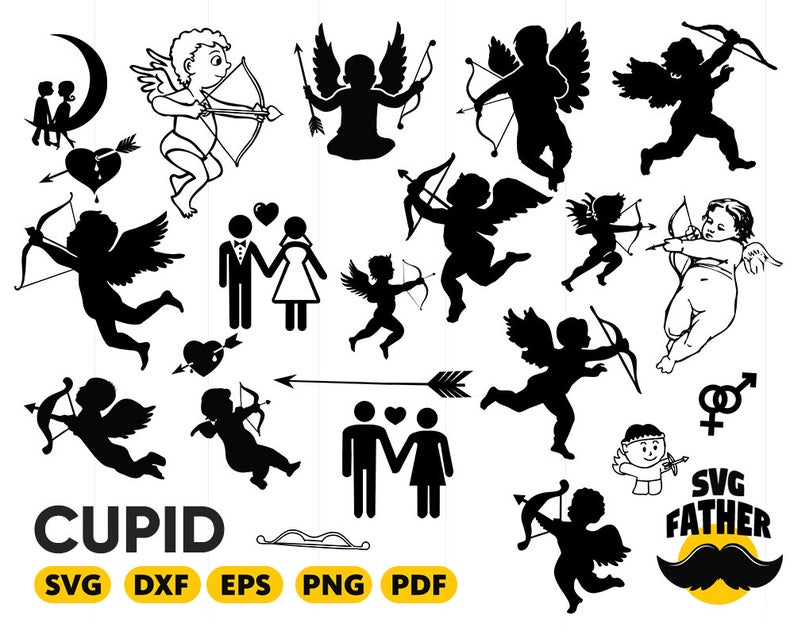 794x635 Cupid Cupid Silhouette Cupid Clipart Cupsd Dxf Cupid Etsy