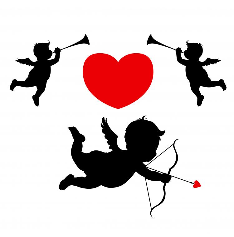 Cupid Silhouette Vector At Collection Of Cupid Silhouette Vector Free For 1542