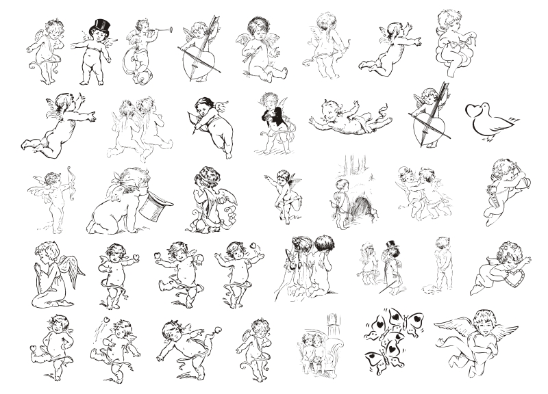 800x576 Cupid Line Drawing