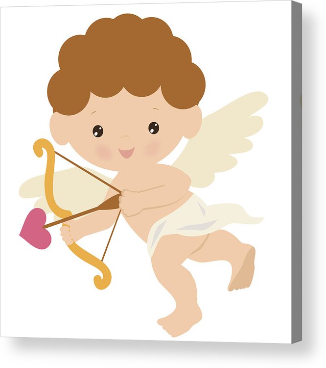 666x750 Cute Cupid Vector Cartoon Illustration Acrylic Print