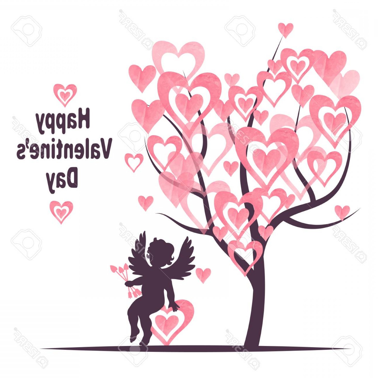 1560x1560 Photostock Vector Valentines Day Card Design With Love Tree