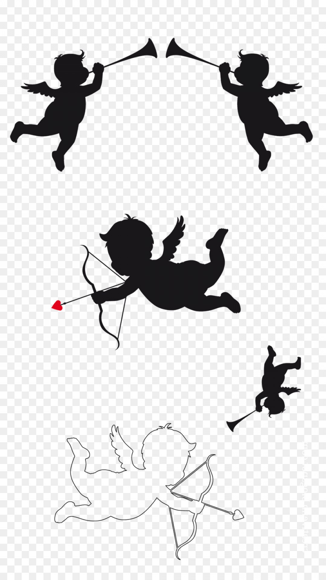 1080x1920 Png Cupid And Psyche Silhouette Cupid Vector Soidergi