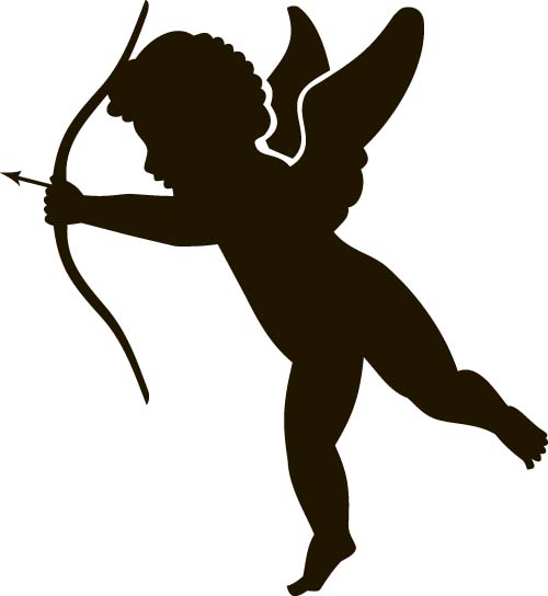 500x544 Cute Cupid Silhouetter Vectors Free Download