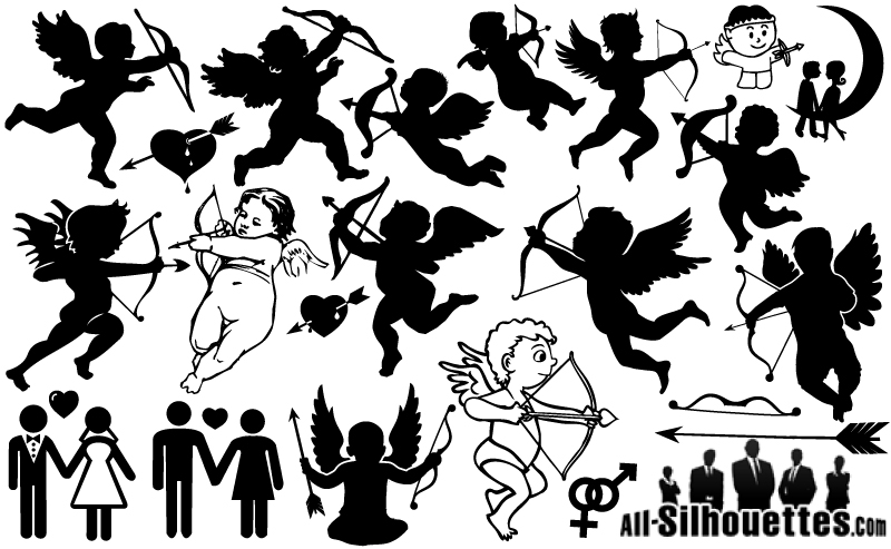 800x493 Archery Cupid Silhouette Vector Free Vector Graphic Download