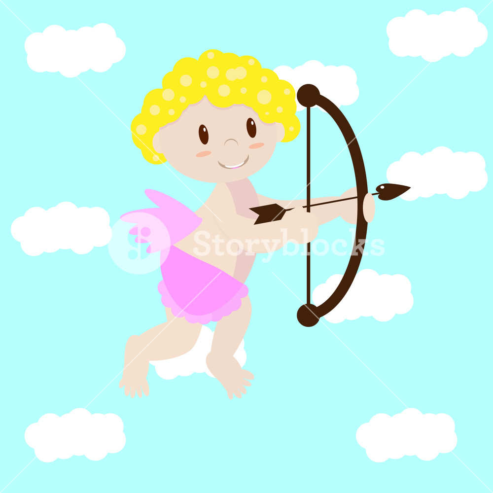 1000x1000 Love Angel Valentine With Wing, Romance Cupid, Vector Graphic