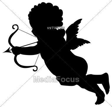 380x364 Shooting Cupid Vector Silhouette