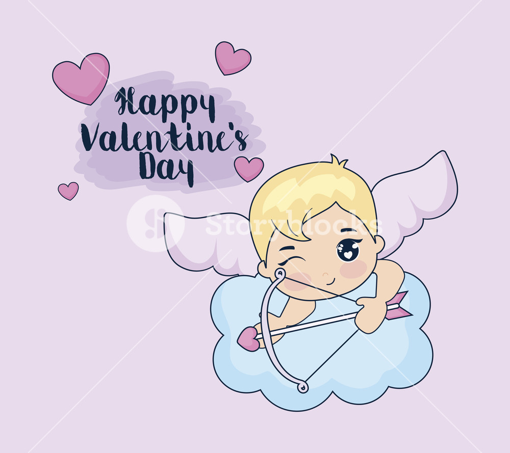 1000x889 Valentine Day Card With Cupid Vector Illustration Design Royalty