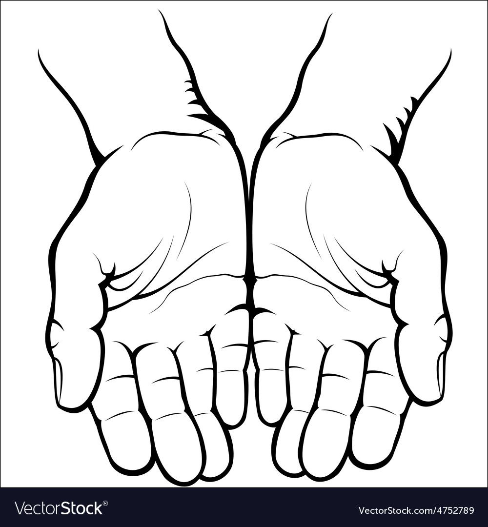 Empty Open Palms Royalty Free Vector Image 1000x1080 Empty Open Palms Royalty Free Vector Image