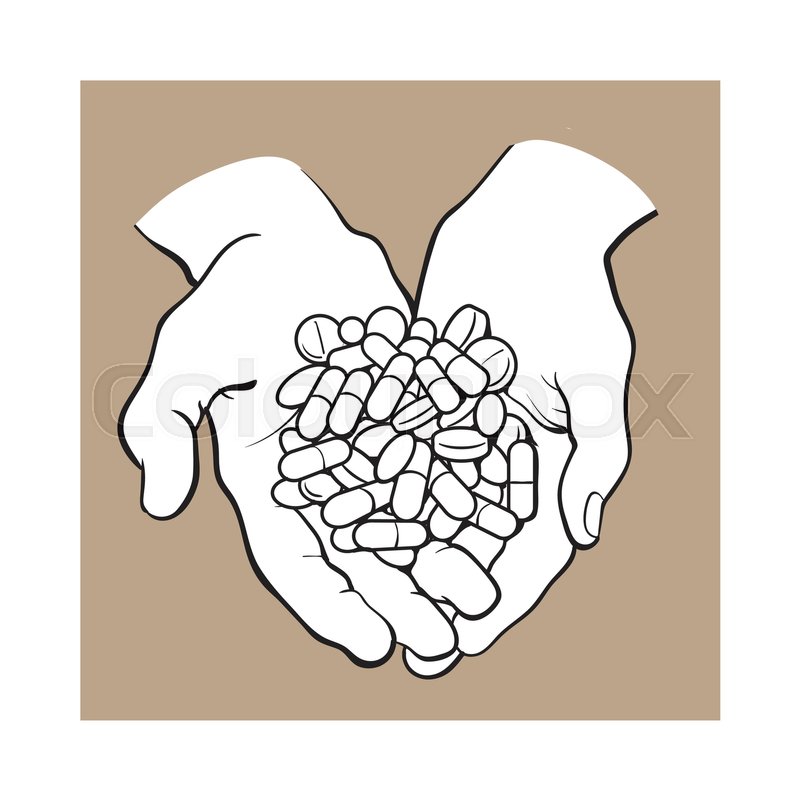 Two Cupped Hands Holding Handful, Pile Stock Vector Colourbox 800x800 Two Cupped Hands Holding Handful, Pile Stock Vector Colourbox