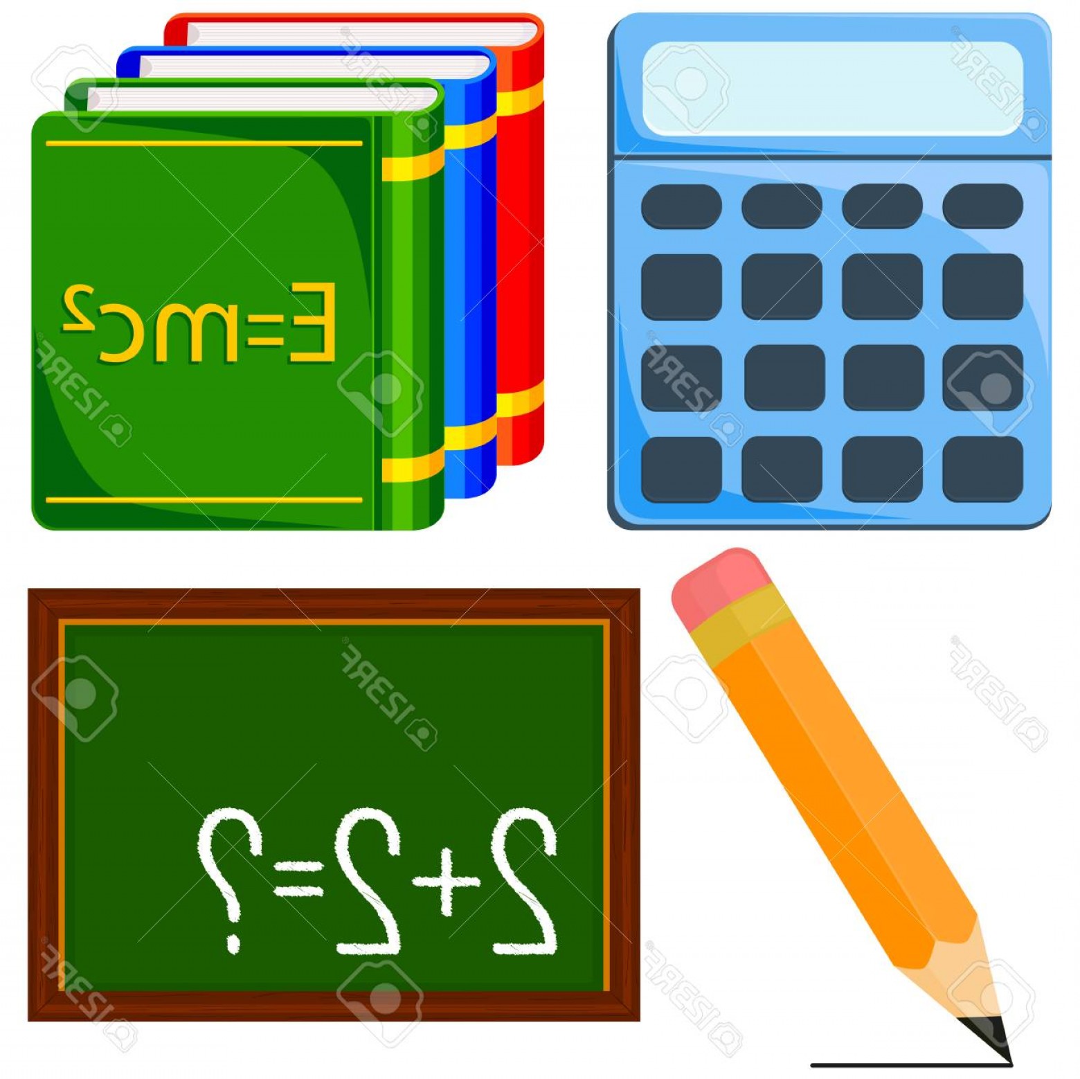 1560x1558 Photostock Vector Calculus And Physics Study Icon Set Colorful