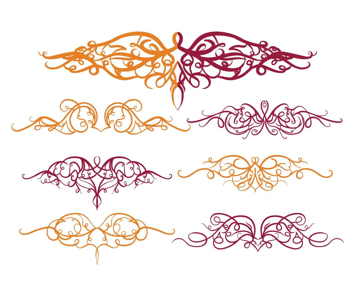 1136x936 Curlicues Vector Set Vector Art Graphics