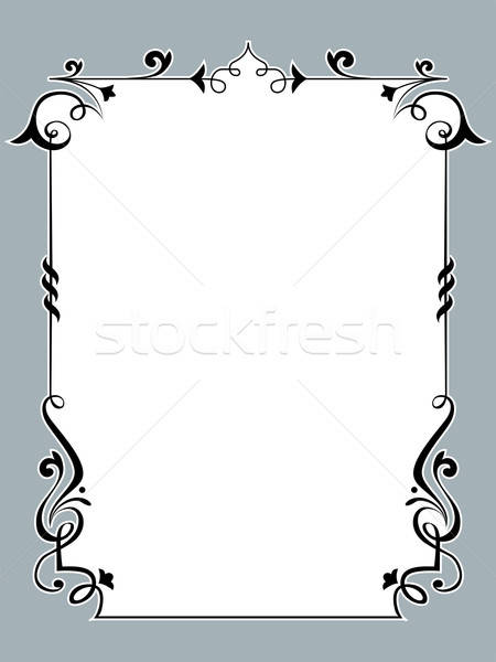 450x600 Curlicue Frame Vector Illustration Lenm