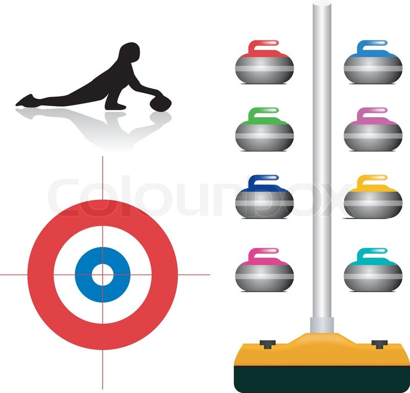 800x767 Curling Illustration Set On White Stock Vector Colourbox