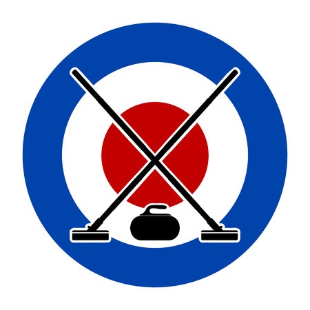 Brooms And Stone For Curling On Curling House Vector Illustration 450x450 Brooms And Stone For Curling On Curling House Vector Illustration