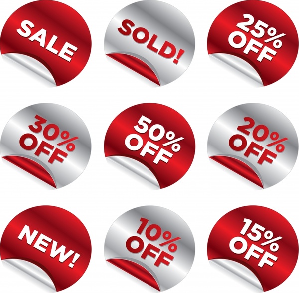 Sale Tags Templates Shiny Curled Up Round Design Free Vector 600x588 Sale Tags Templates Shiny Curled Up Round Design Free Vector