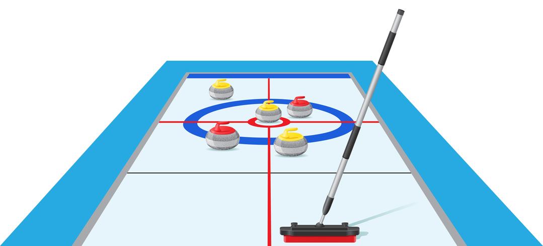 Curling Sport Game Vector Illustration 1079x490 Curling Sport Game Vector Illustration