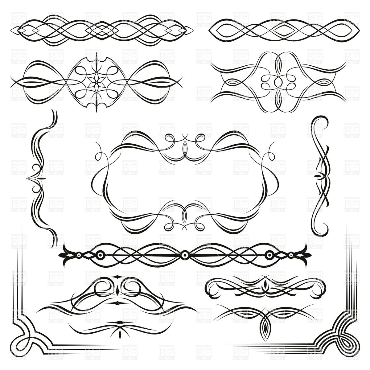 Curly Border Vector at Vectorified.com | Collection of Curly Border ...