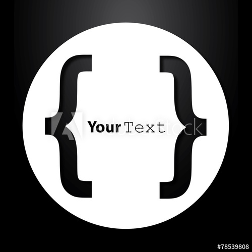 500x500 Curly Bracket Vector Illustration