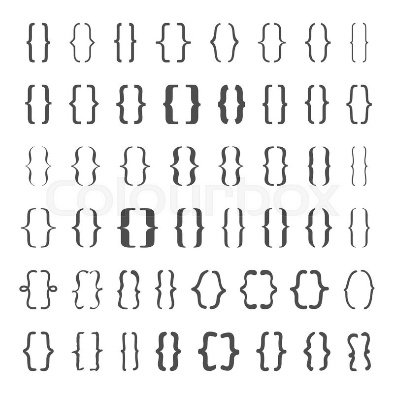 800x800 Set Of Braces Or Curly Brackets Icon Stock Vector Colourbox
